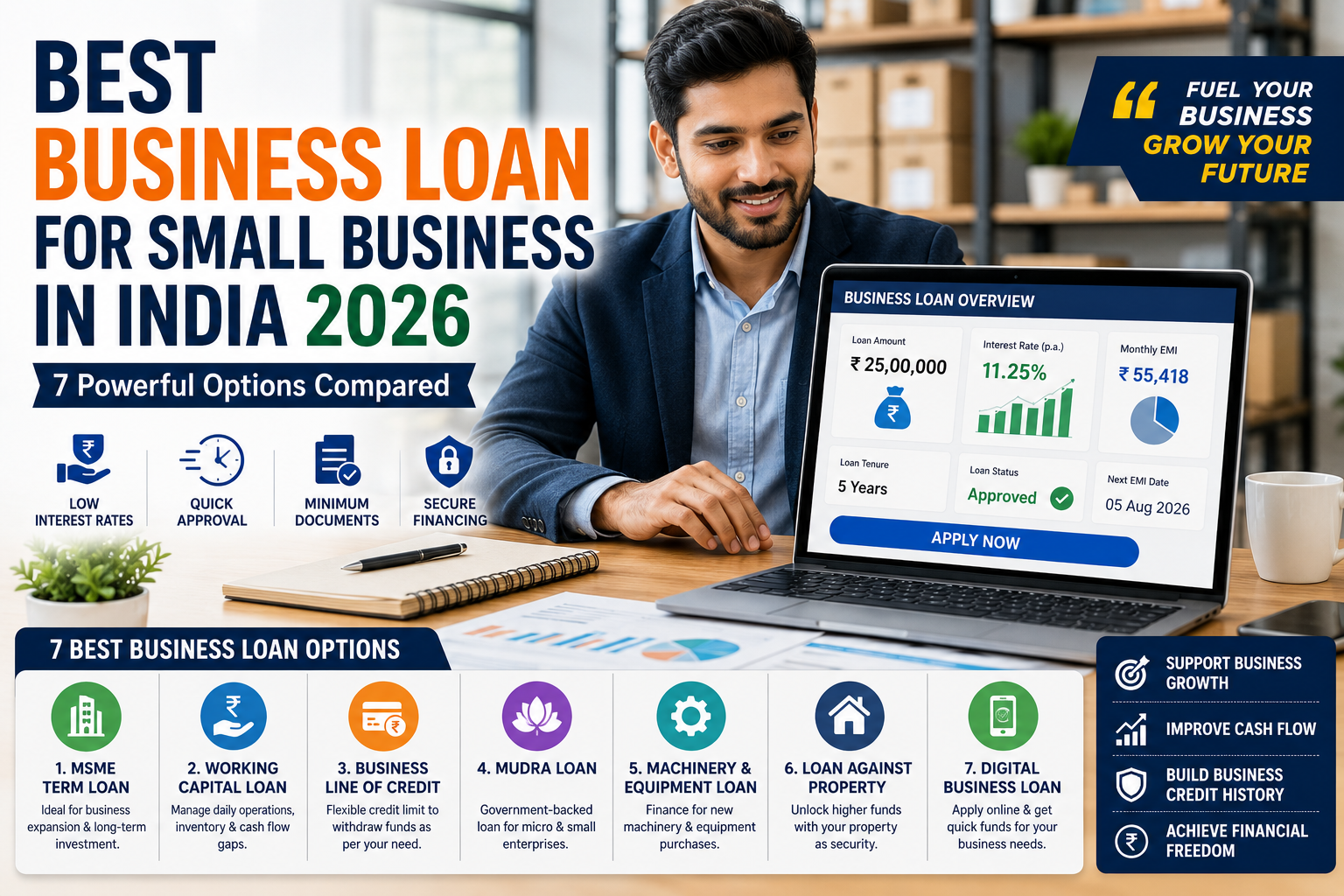 Best Business Loan for Small Business in India 2026: 7 Powerful Financing Options Compared