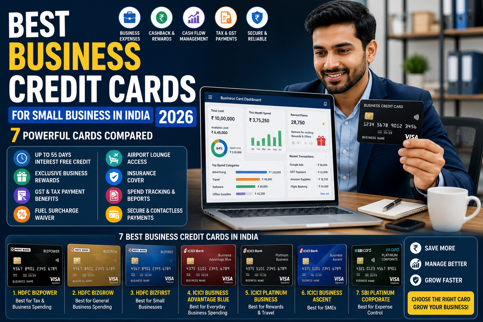 Best Business Credit Cards for Small Business in India 2026: 7 Powerful Cards Compared